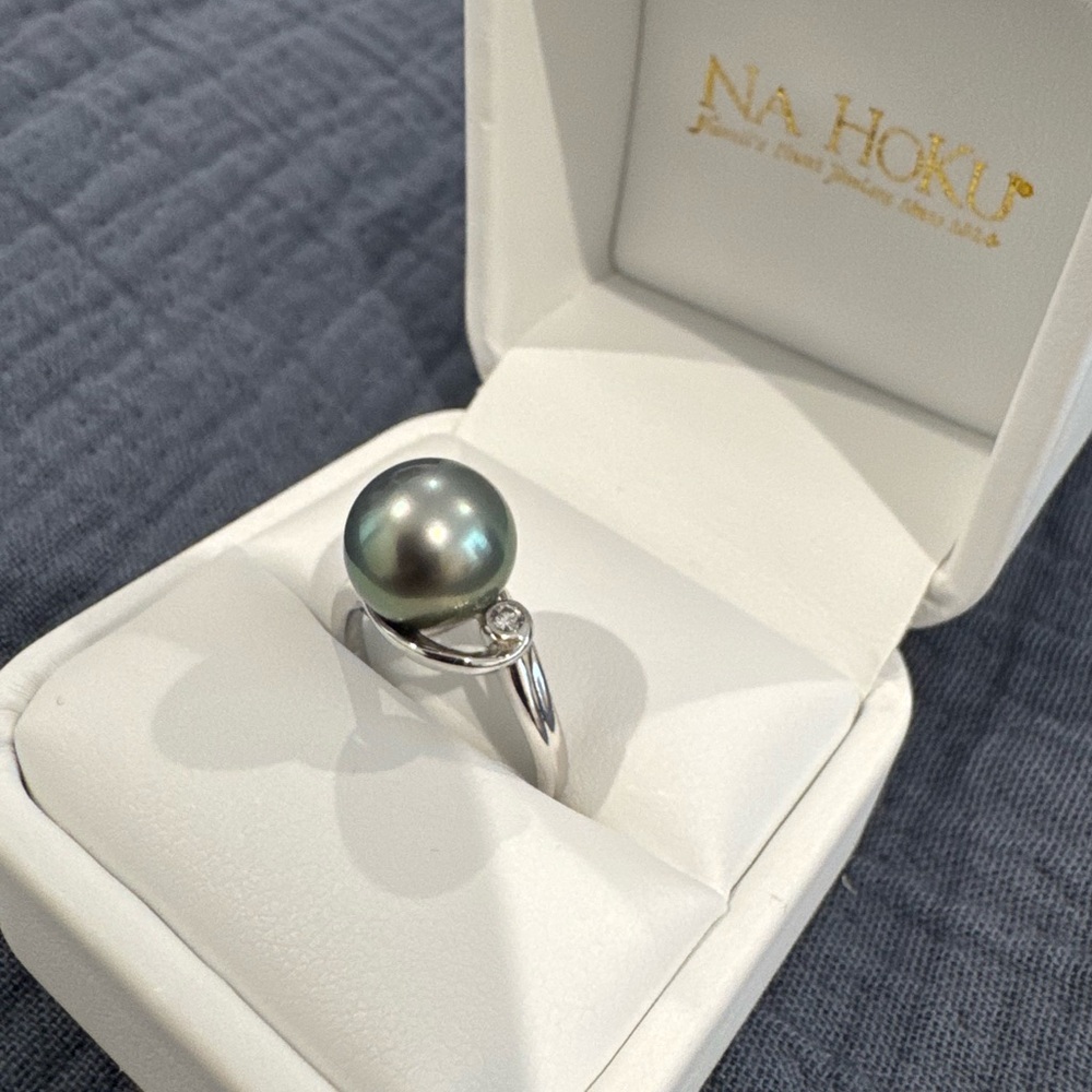 NWT Na Hoku Tahitian Pearl & Diamond Ring